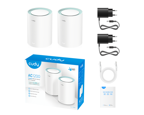 Cudy M1300 (2-Pack) AC1200 Wi-Fi Gigabit Mesh Solution