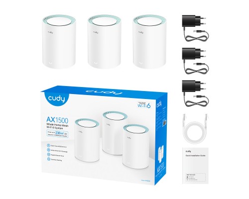 Cudy M1500 (2-Pack) AX1500 Gigabit Wi-Fi 6 Mesh Solution