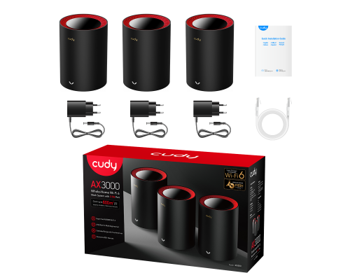 Cudy M3000 (1-Pack) AX3000 Wi-Fi 6 Mesh  2.5G Solution