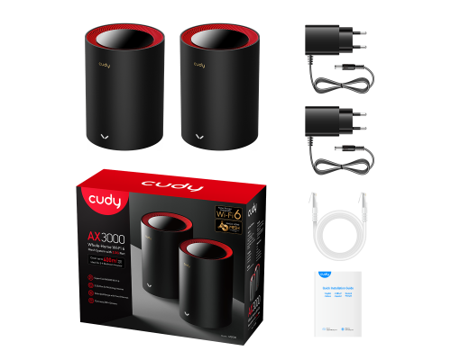 Cudy M3000 (2-Pack) AX3000 Wi-Fi 6 Mesh  2.5G Solution