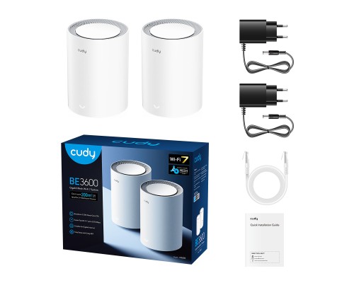 Cudy M3600 (1-Pack) BE3600 Wi-Fi 7 Mesh Solution