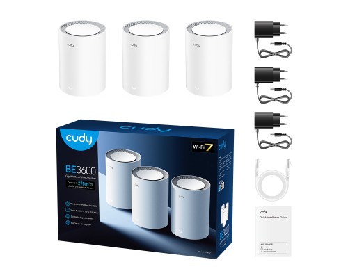 Cudy M3600 (1-Pack) BE3600 Wi-Fi 7 Mesh Solution