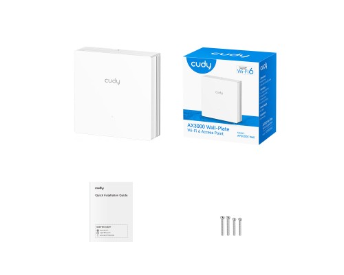 Cudy AP3000E Wall AX3000 Gigabit Wall-Plate Wi-Fi 6 Access Point, 86x86mm