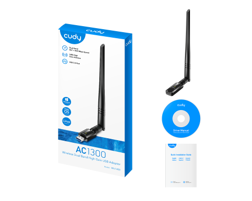Cudy WU1400 AC1300 Wi-Fi High Gain USB 3.0 Adapter