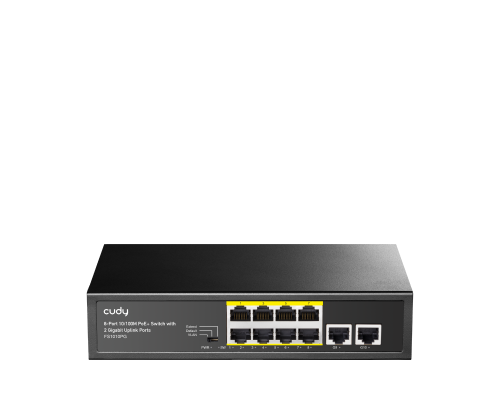 Cudy FS1010PG 8-Port 10/100M PoE+ Switch with 2 Gigabit Uplink Ports 120W