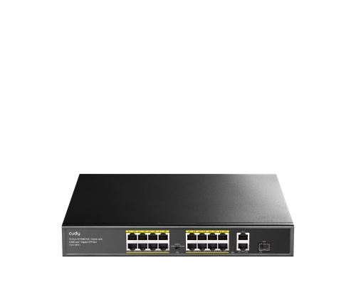 Cudy FS1018PS1 16-Port 10/100M PoE+ Switch with 2 Gigabit Uplink and 1 SFP Port  200W