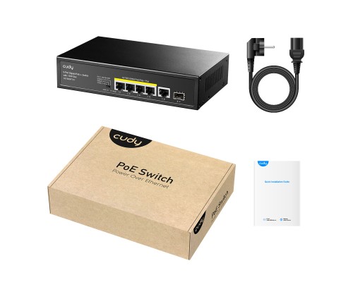 Cudy GS1005PTS1 5-Port Gigabit PoE+ Switch with 1 SFP Port 120W