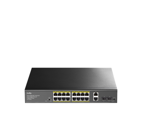 Cudy GS1018PS2 16-Port Gigabit PoE+ Switch with 2 Uplink Gigabit Ports and 2 Gigabit SFP Slots 200W