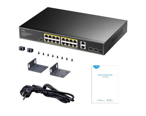 Cudy GS1018PS2 16-Port Gigabit PoE+ Switch with 2 Uplink Gigabit Ports and 2 Gigabit SFP Slots 200W
