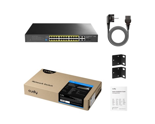 Cudy GS1028EPS2 24-Port Gigabit Light Managed PoE+ Switch with 2 SFP 300W